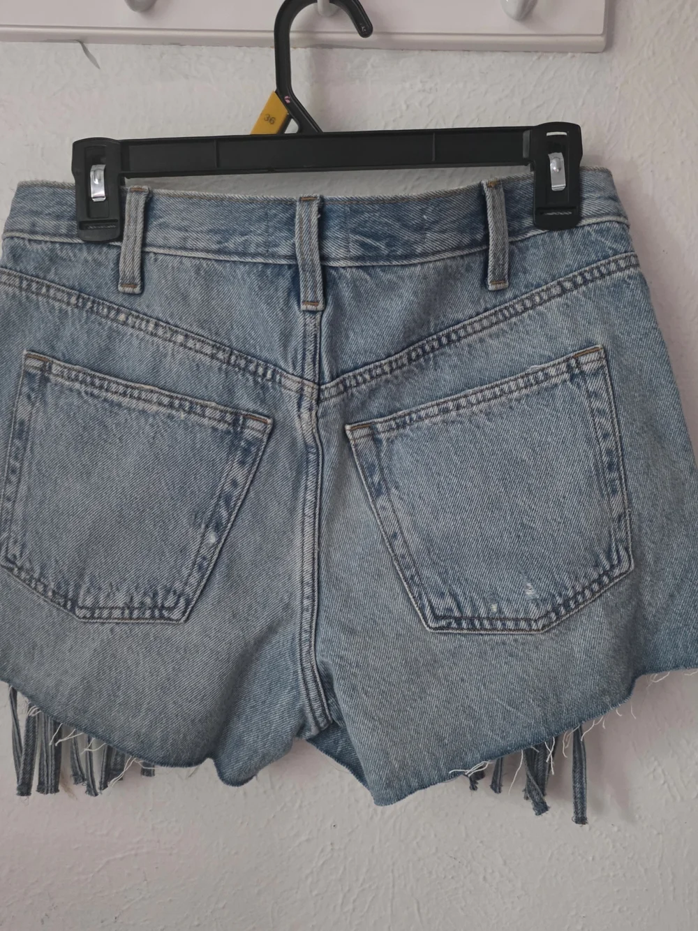 Universal Thread Light Blue Denim Fringe High-Rise Shorts